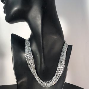 16” 8-strand silver tone Sarah Coventry chain necklace